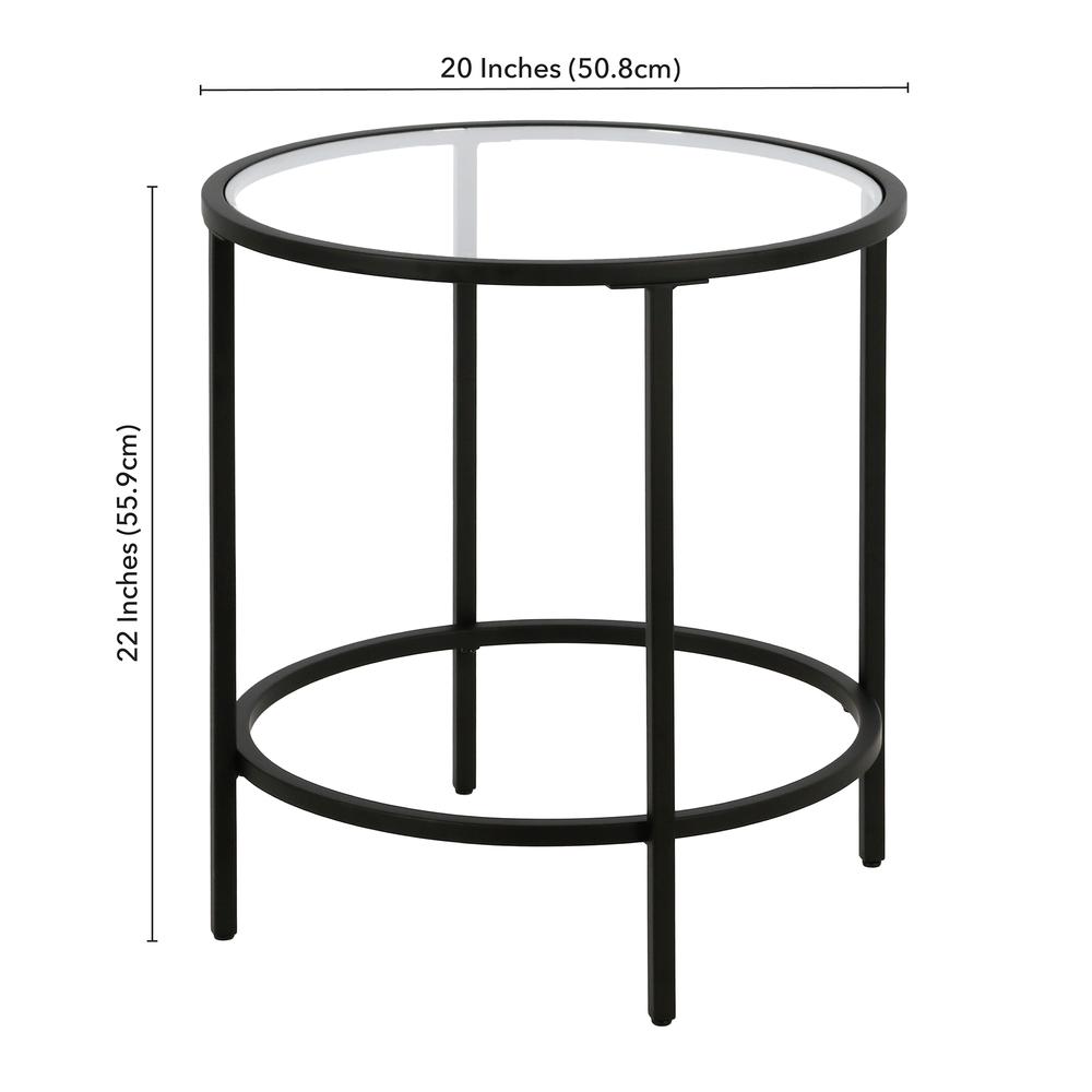 Sivil 20'' Wide Round Side Table in Blackened Bronze. Picture 5