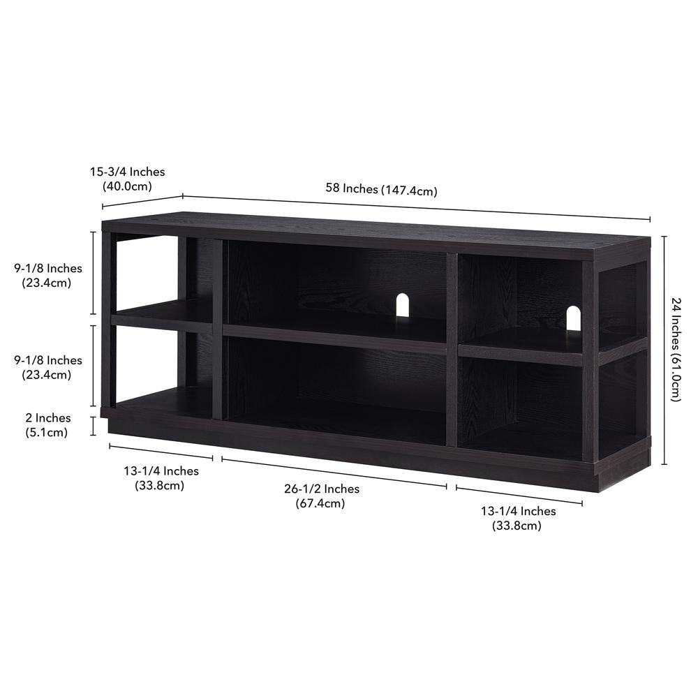 Freya Rectangular TV Stand for TV's up to 65" in Black. Picture 5