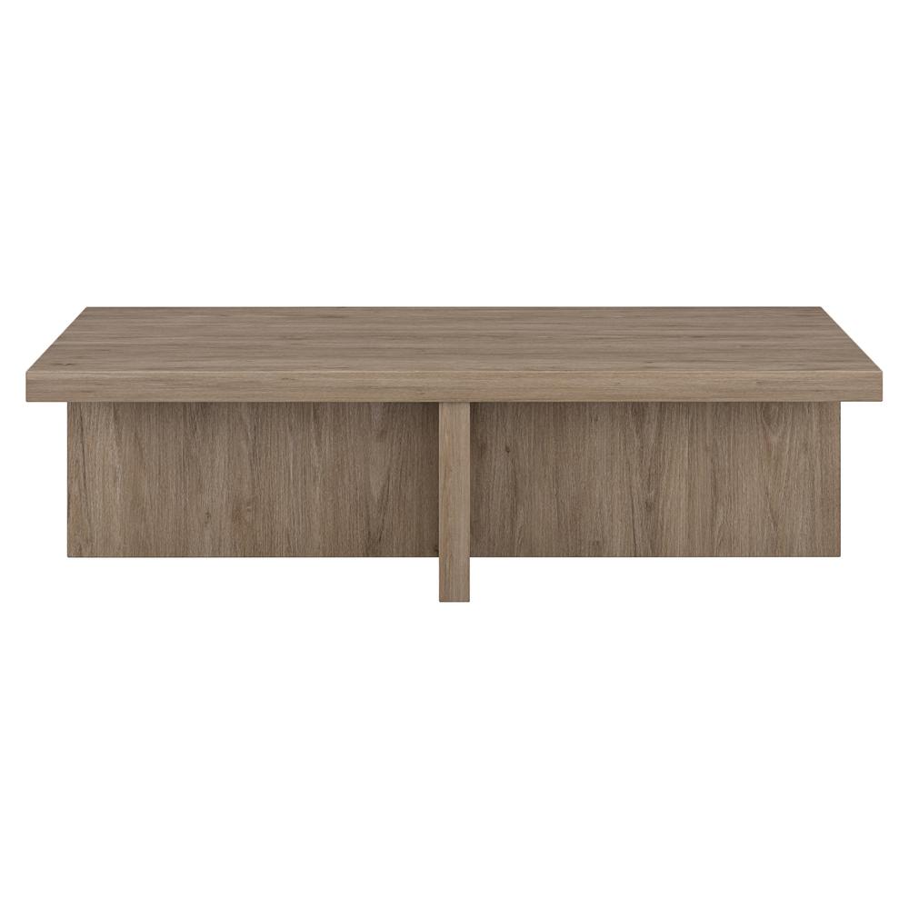 Elna 54" Wide Rectangular Coffee Table in Antiqued Gray Oak. Picture 3