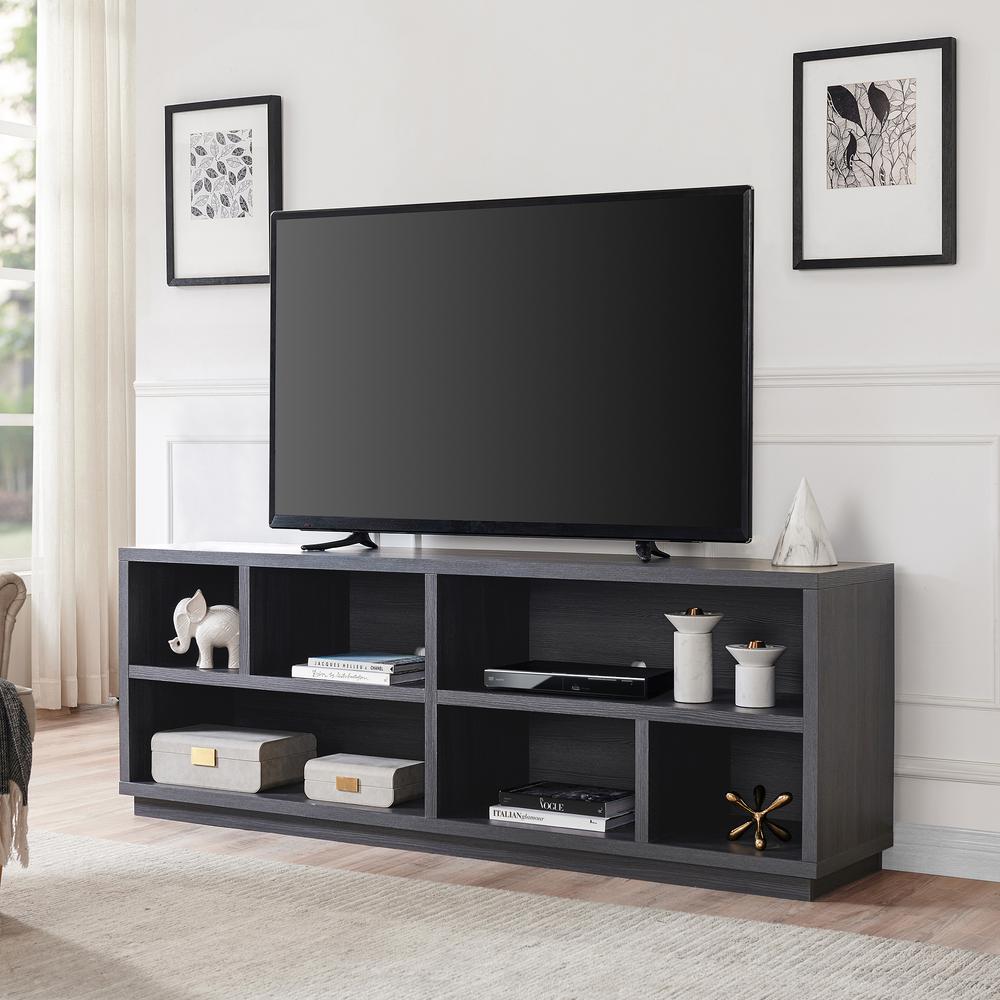 Bowman Rectangular TV Stand for TV's up to 75" in Charcoal Gray. Picture 2