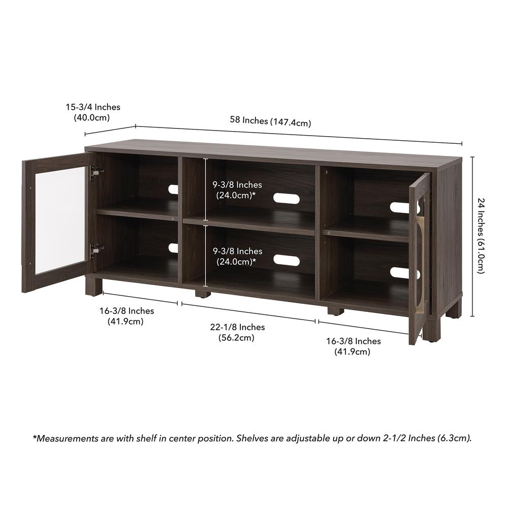 Quincy Rectangular TV Stand for TV's up to 65" in Alder Brown. Picture 5