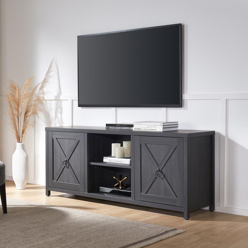 Granger Rectangular TV Stand for TV's up to 65" in Charcoal Gray. Picture 2