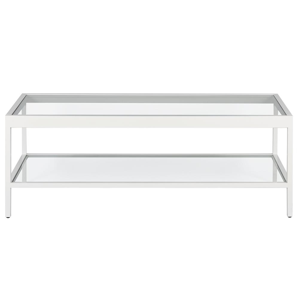 Alexis 45'' Wide Rectangular Coffee Table in White. Picture 3