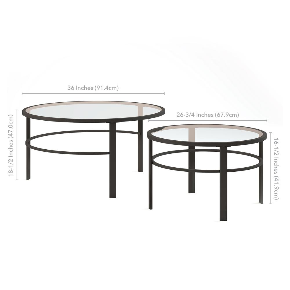 Gaia Round Nested Coffee Table in Blackened Bronze. Picture 5