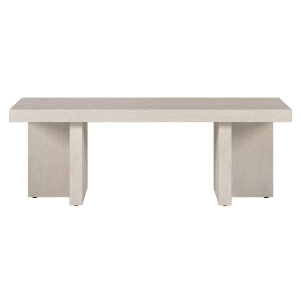 Dimitra 44" Wide Rectangular Coffee Table in Alder White. Picture 2