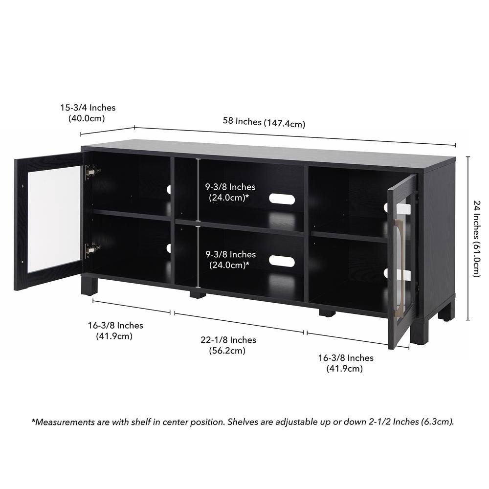 Quincy Rectangular TV Stand for TV's up to 65" in Black Grain. Picture 5