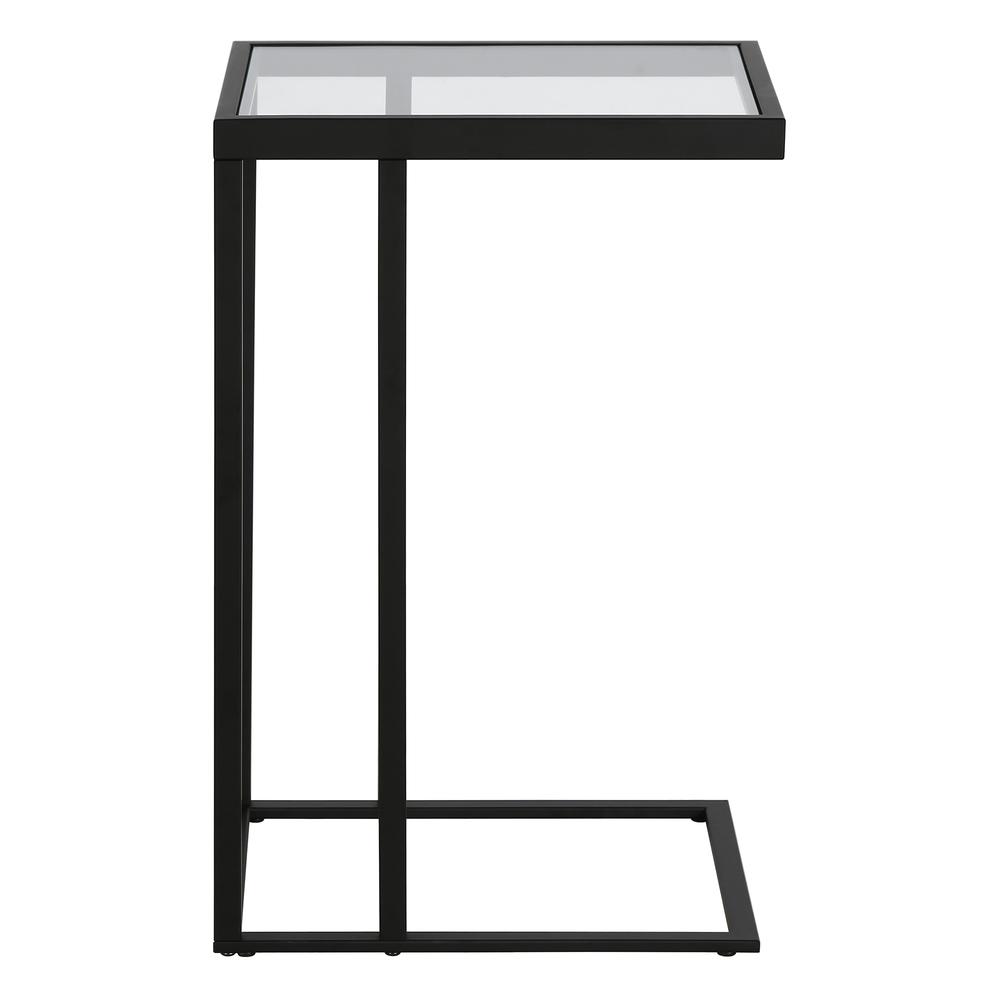Alexis 16'' Wide Rectangular Side Table in Blackened Bronze. Picture 3