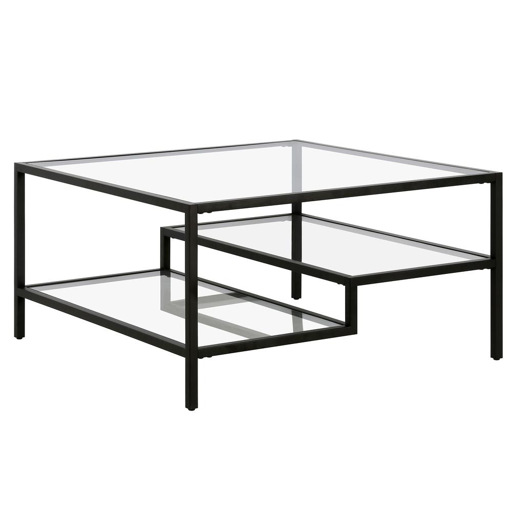 Lovett 32'' Wide Square Coffee Table in Blackened Bronze. Picture 1