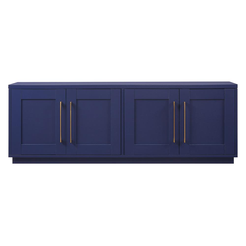 Tillman Rectangular TV Stand for TV's up to 75" in Dark Blue. Picture 3