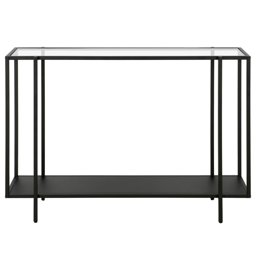 Vireo 42'' Wide Rectangular Console Table with Metal Shelf in Blackened Bronze. Picture 3