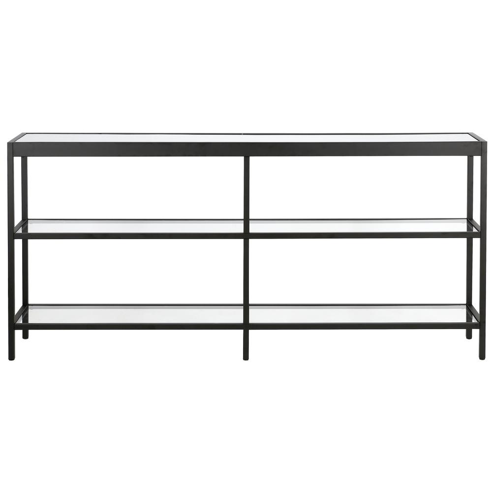 Alexis 64'' Wide Rectangular Console Table in Blackened Bronze. Picture 3
