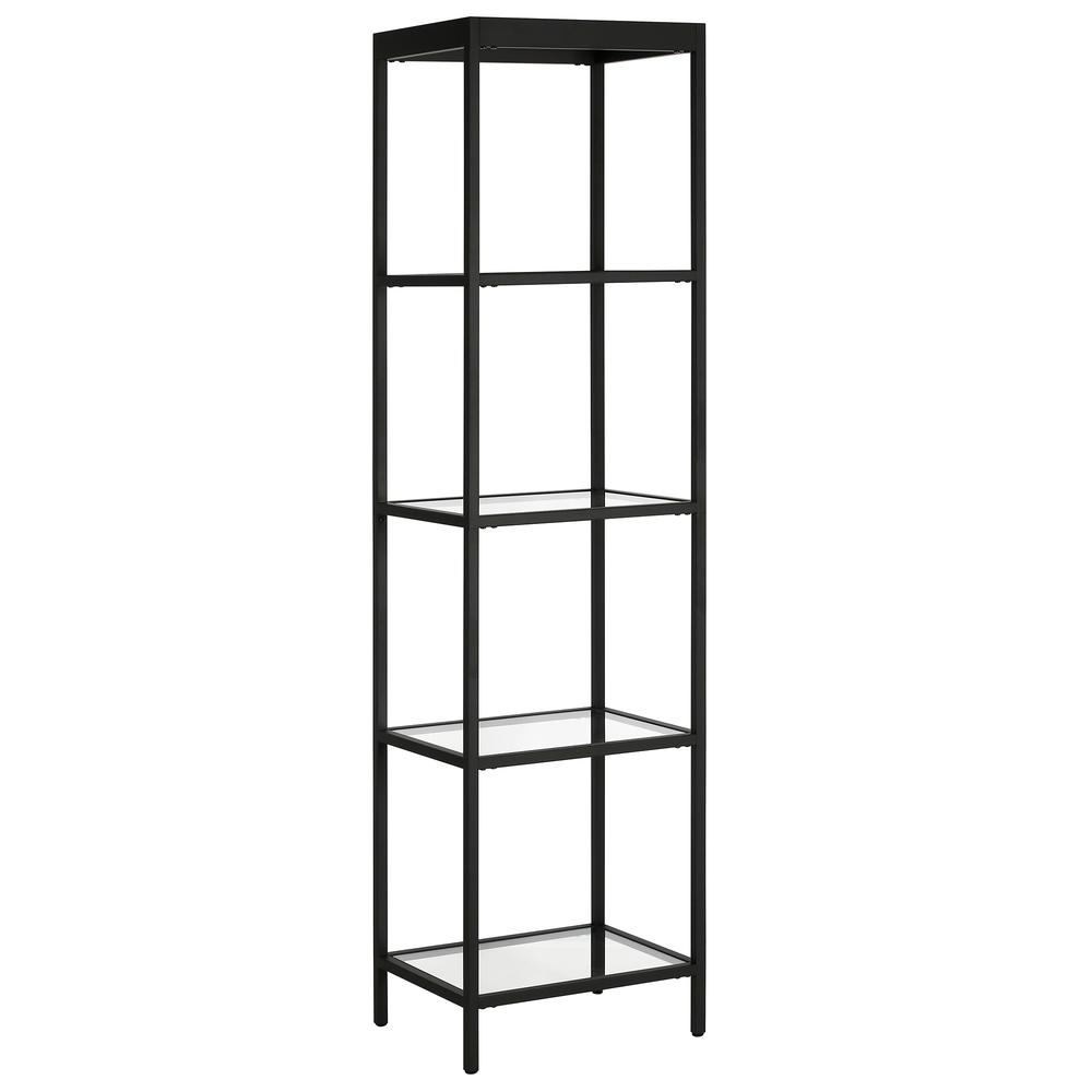 Alexis 18'' Wide Rectangular Bookcase in Blackened Bronze. Picture 1