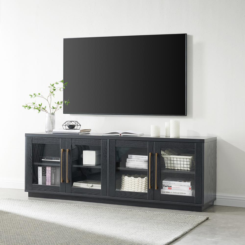 Donovan Rectangular TV Stand for TV's up to 80" in Black Grain. Picture 4