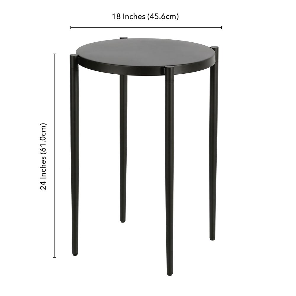 Wayne 18'' Wide Round Side Table in Blackened Bronze. Picture 5