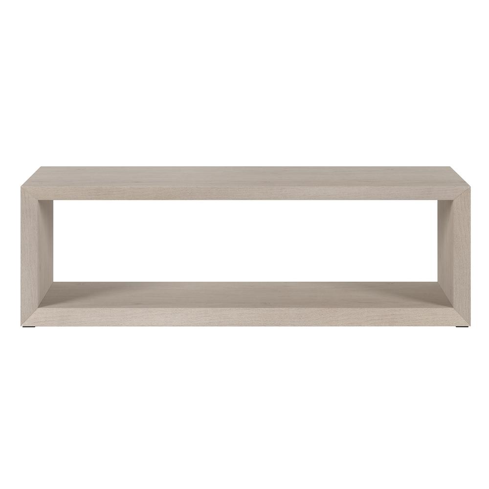 Osmond 58" Wide Rectangular Coffee Table in Alder White. Picture 3