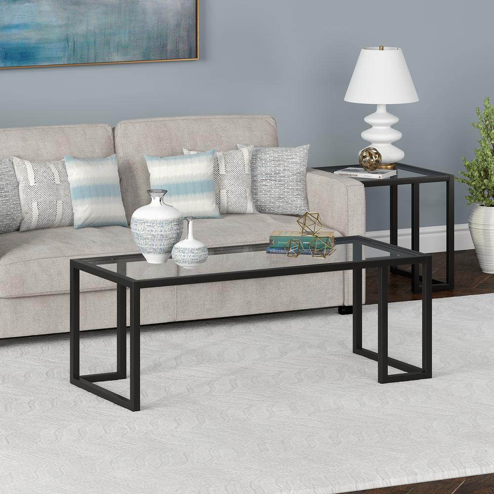 Oscar 45'' Wide Rectangular Coffee Table in Blackened Bronze. Picture 2