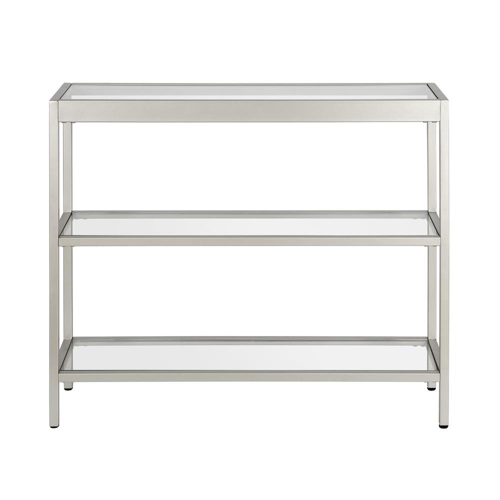 Alexis 36'' Wide Rectangular Console Table in Satin Nickel. Picture 3