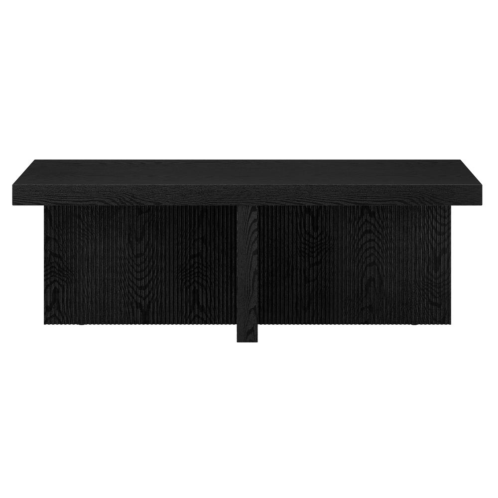 Holm 44" Wide Rectangular Coffee Table in Black Grain. Picture 2