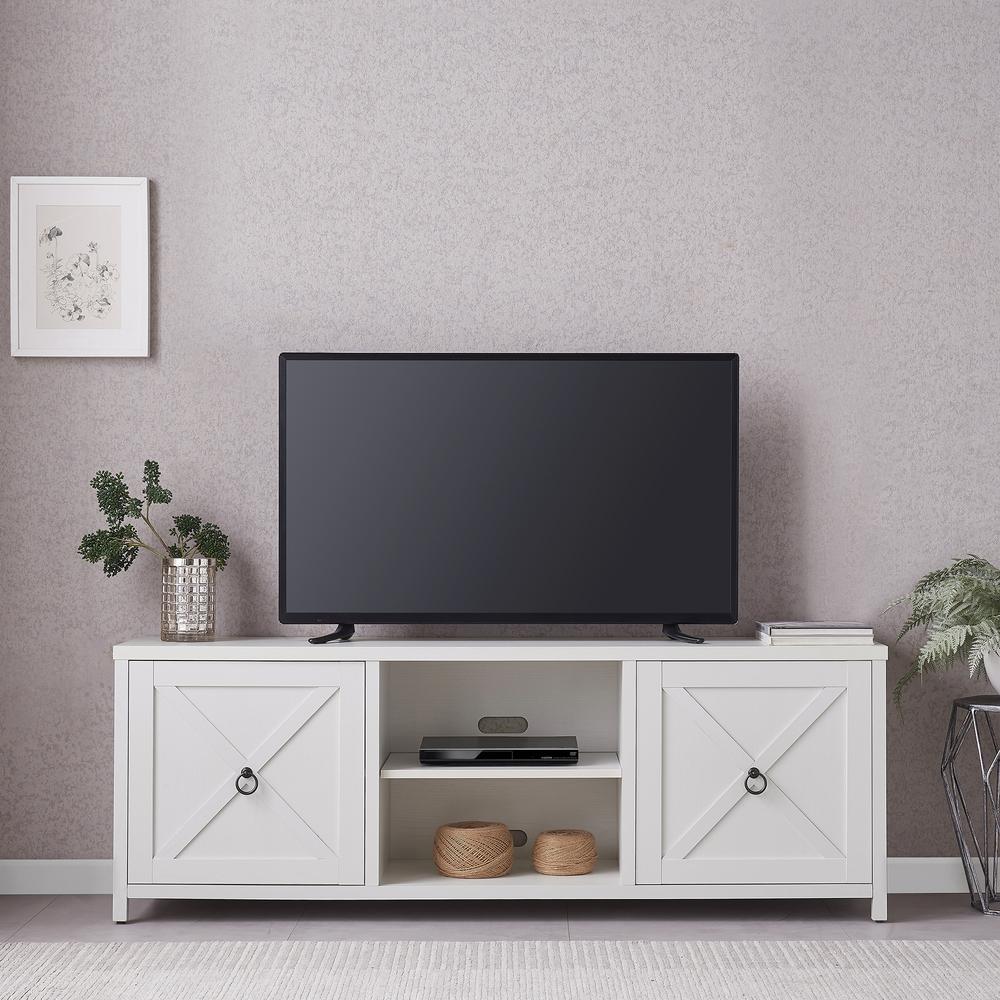 Granger Rectangular TV Stand for TV's up to 80" in White. Picture 4