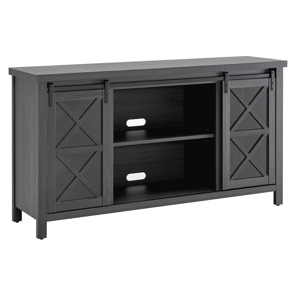 Clementine Rectangular TV Stand for TV's up to 65" in Charcoal Gray. Picture 1