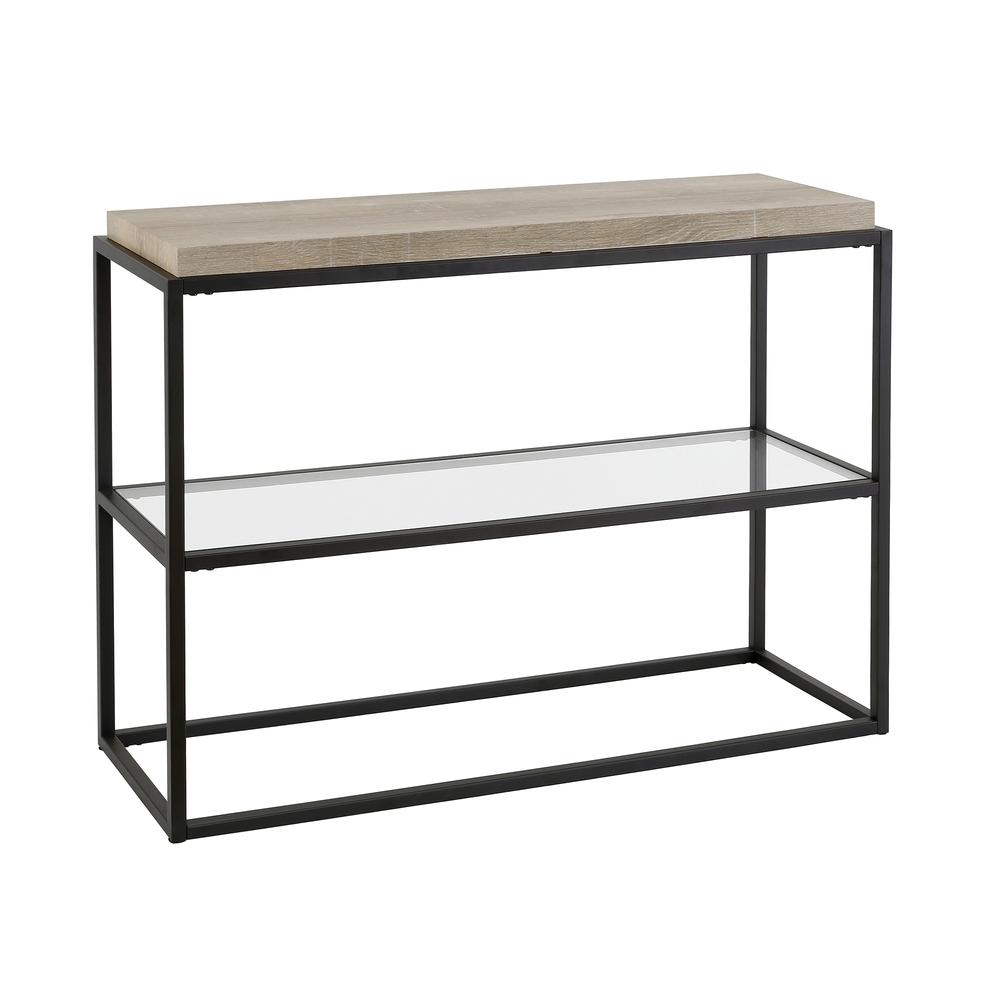 Hector 42'' Wide Rectangular Console Table in Blackened Bronze. Picture 1