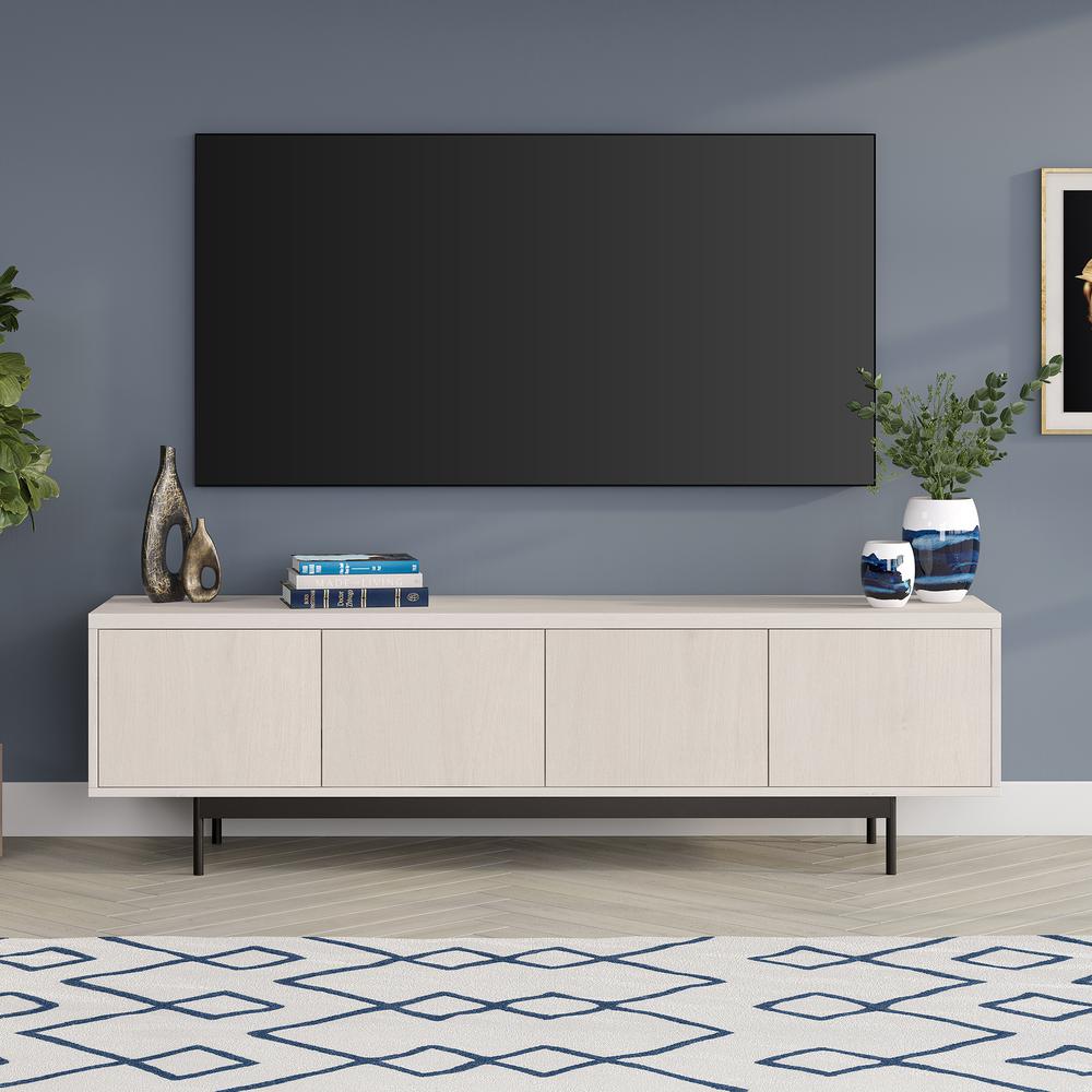 Abington Rectangular TV Stand for TV's up to 75" in Alder White. Picture 2