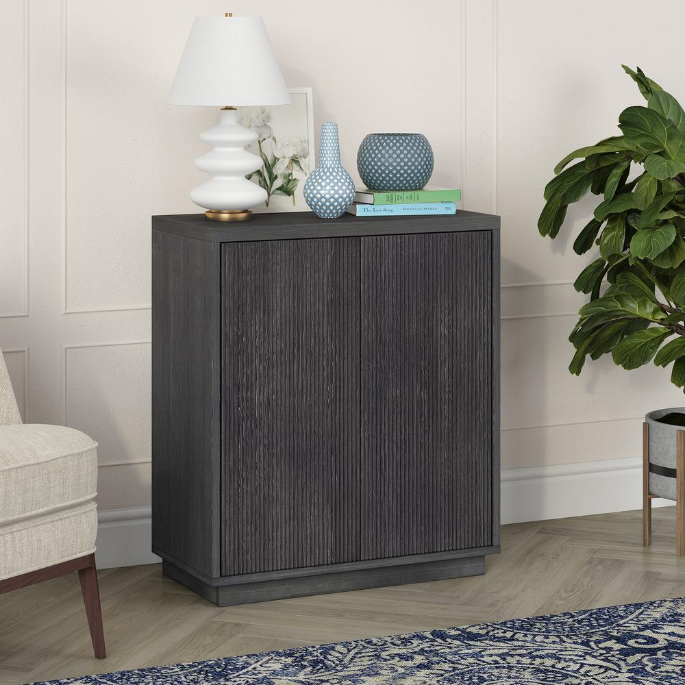 Alston 28" Wide Rectangular Accent Cabinet in Charcoal Gray. Picture 4