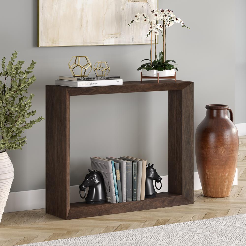 Osmond 36" Wide Rectangular Console Table in Alder Brown. Picture 3