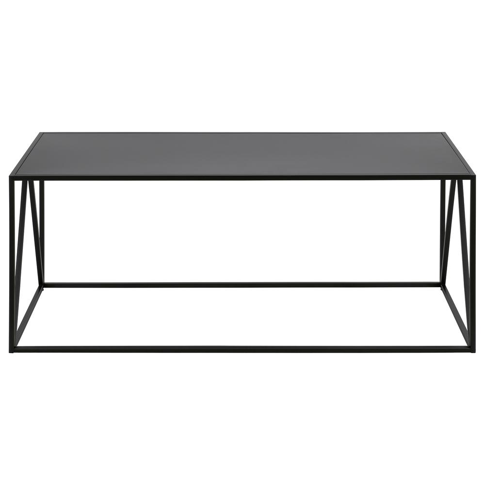 Pia 45" Wide Rectangular Coffee Table in Blackened Bronze. Picture 3