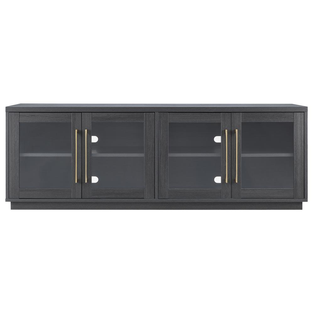 Donovan Rectangular TV Stand for TV's up to 80" in Charcoal Gray. Picture 3