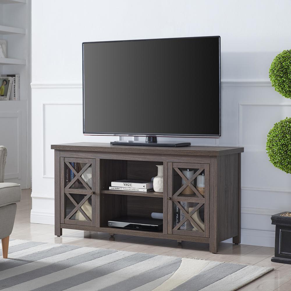 Colton Rectangular TV Stand for TV's up to 55" in Alder Brown. Picture 2