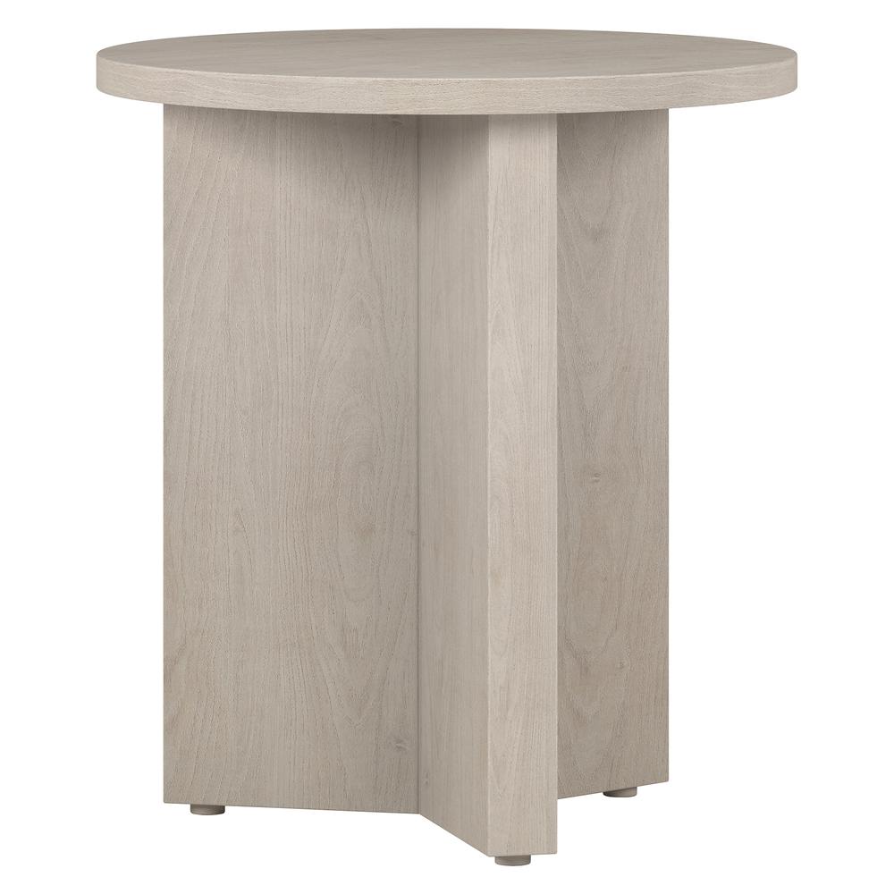 Anders 20" Wide Round Side Table in Alder White. Picture 1