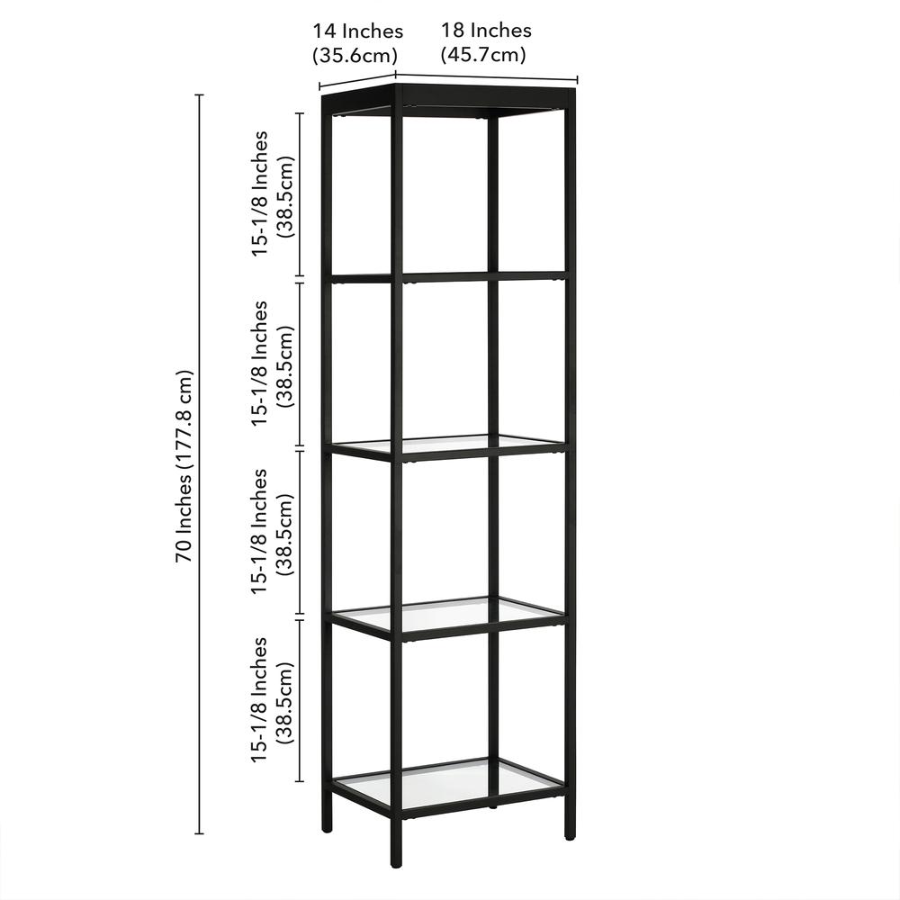 Alexis 18'' Wide Rectangular Bookcase in Blackened Bronze. Picture 5