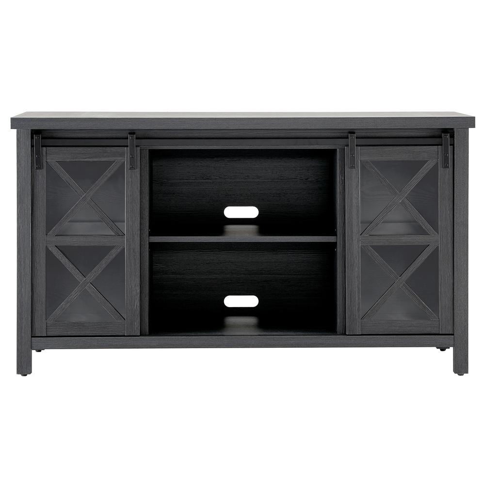 Clementine Rectangular TV Stand for TV's up to 65" in Charcoal Gray. Picture 3