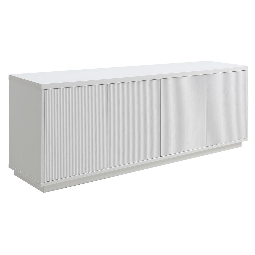 Hanson Rectangular TV Stand for TV's up to 75" in White. Picture 1