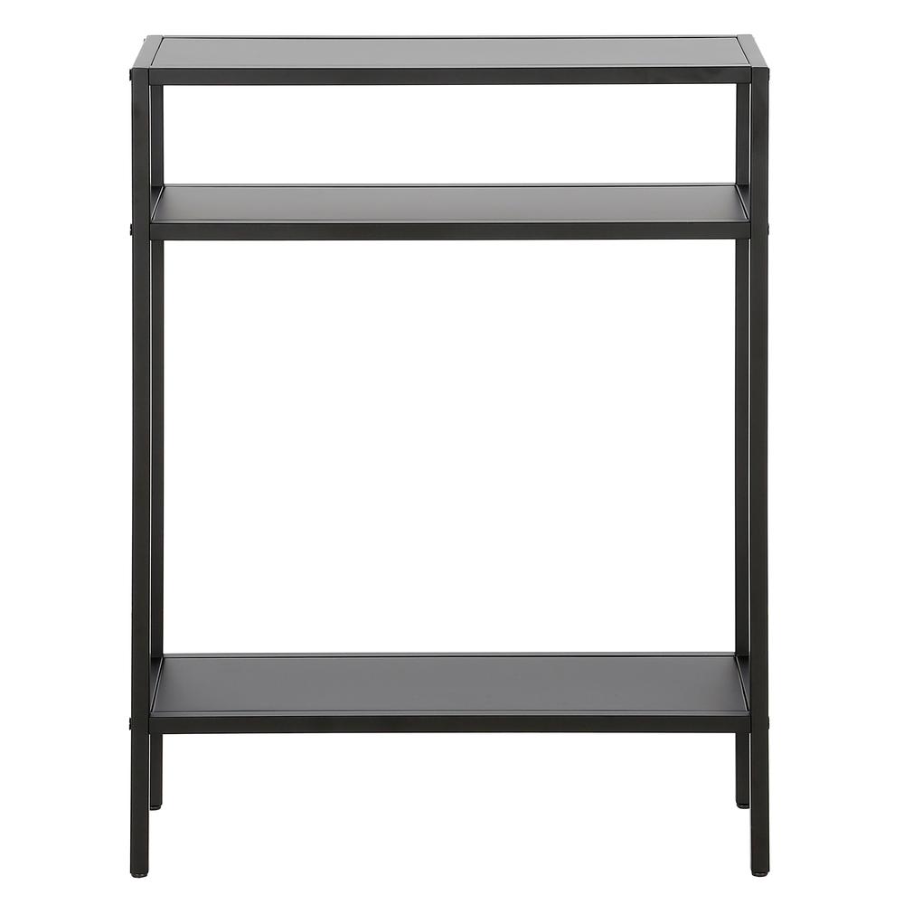Ricardo 22'' Wide Rectangular Console Table with Metal Shelves in Blackened Bronze. Picture 3