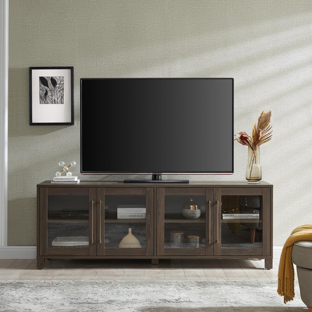 Quincy Rectangular TV Stand for TV's up to 80" in Alder Brown. Picture 4