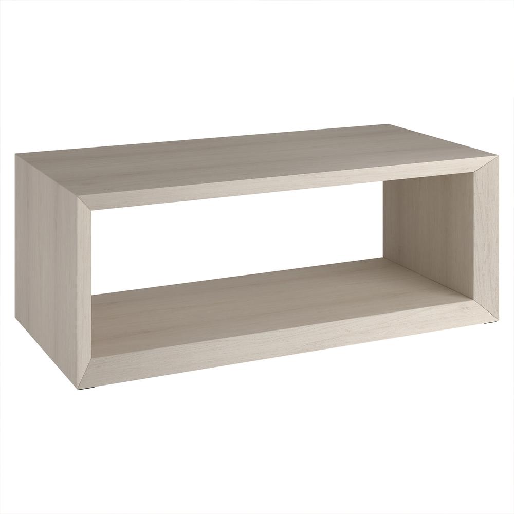Osmond 48" Wide Rectangular Coffee Table in Alder White. Picture 1