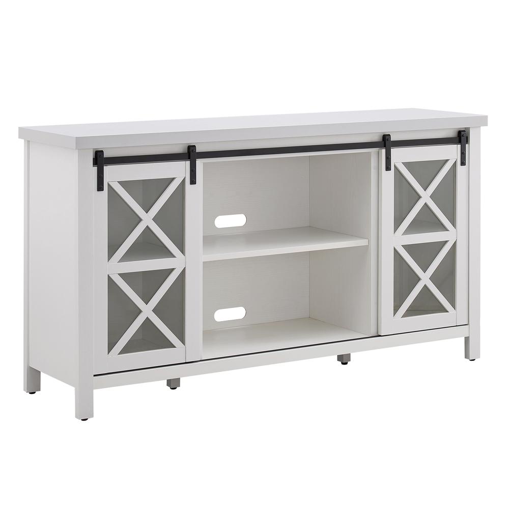 Clementine Rectangular TV Stand for TV's up to 65" in White. Picture 1