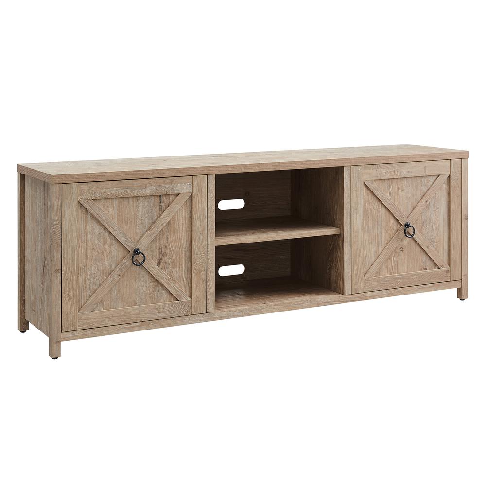 Granger Rectangular TV Stand for TV's up to 80" in White Oak. Picture 1