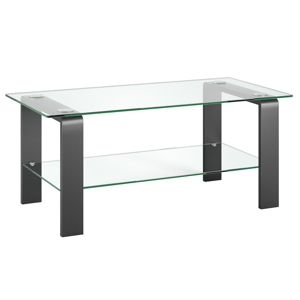 Asta 40'' Wide Rectangular Coffee Table in Gunmetal Gray. Picture 1