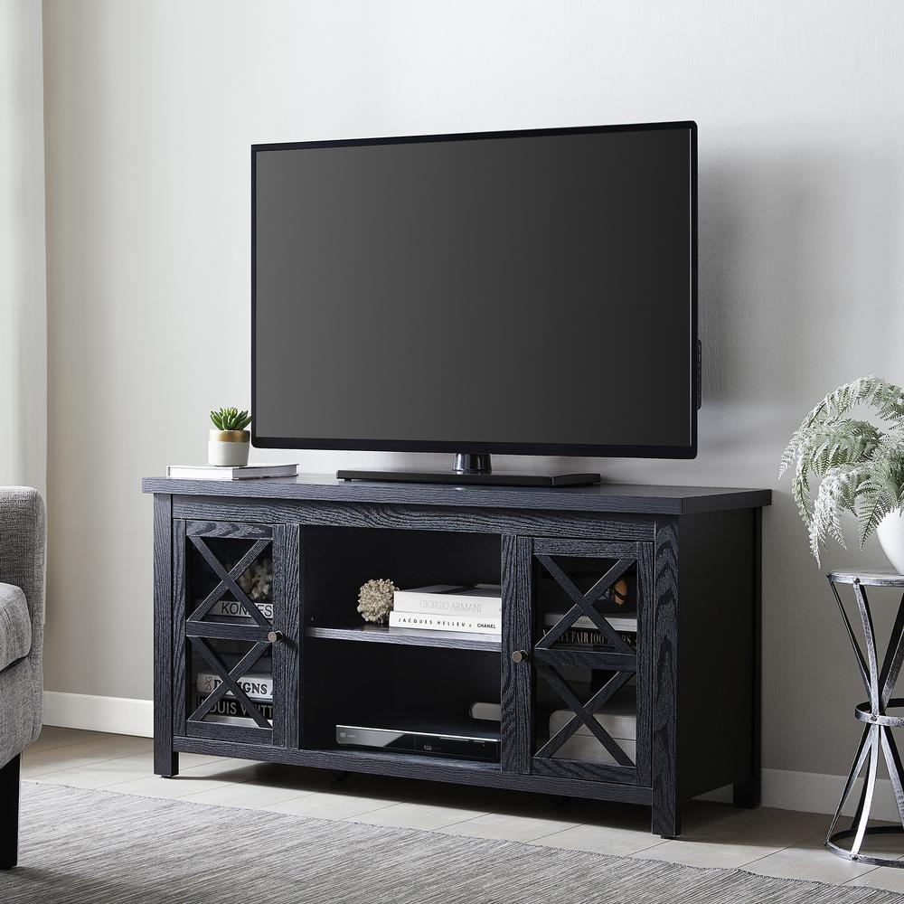 Colton Rectangular TV Stand for TV's up to 55" in Black. Picture 2