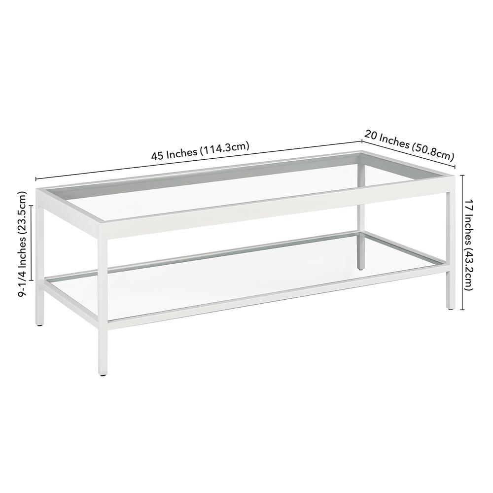 Alexis 45'' Wide Rectangular Coffee Table in White. Picture 5