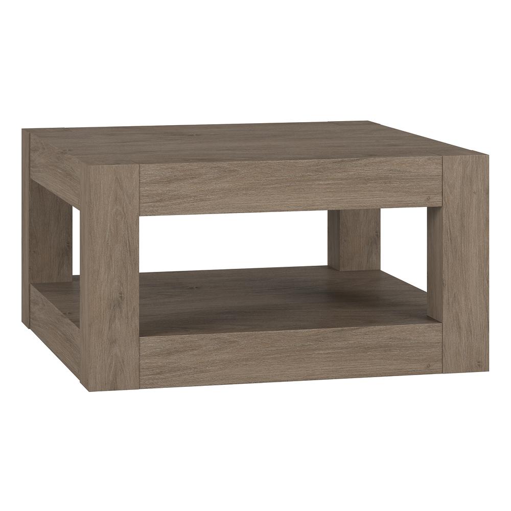 Hughes 32" Wide Square Coffee Table in Antiqued Gray Oak. Picture 1