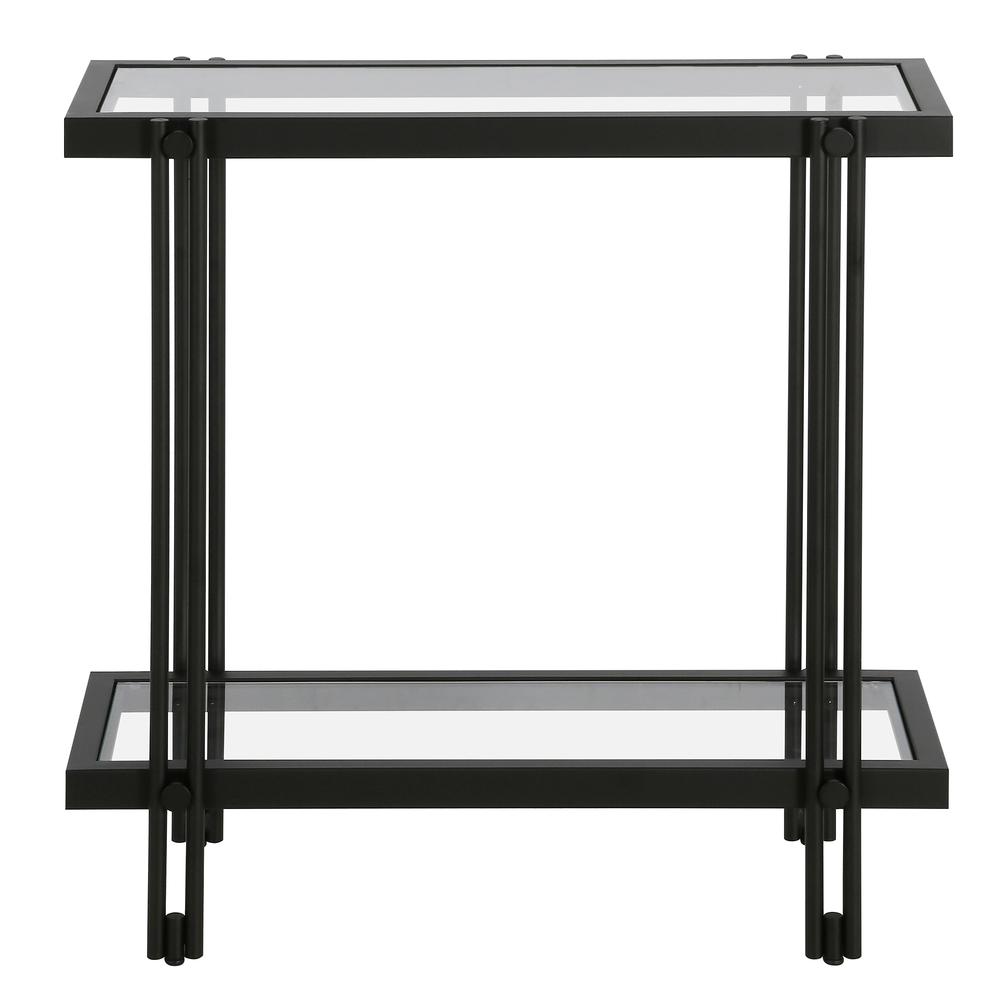 Inez 24'' Wide Rectangular Side Table in Blackened Bronze. Picture 3