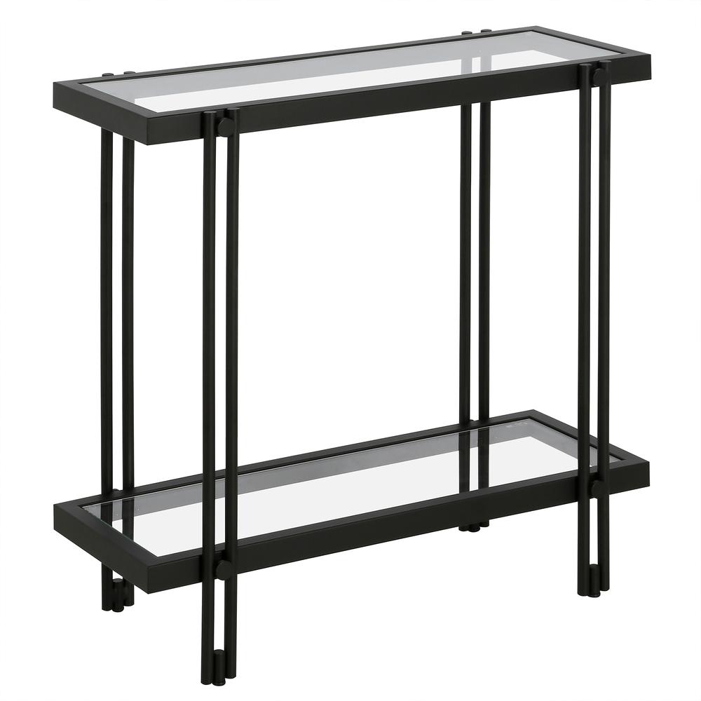 Inez 24'' Wide Rectangular Side Table in Blackened Bronze. Picture 1