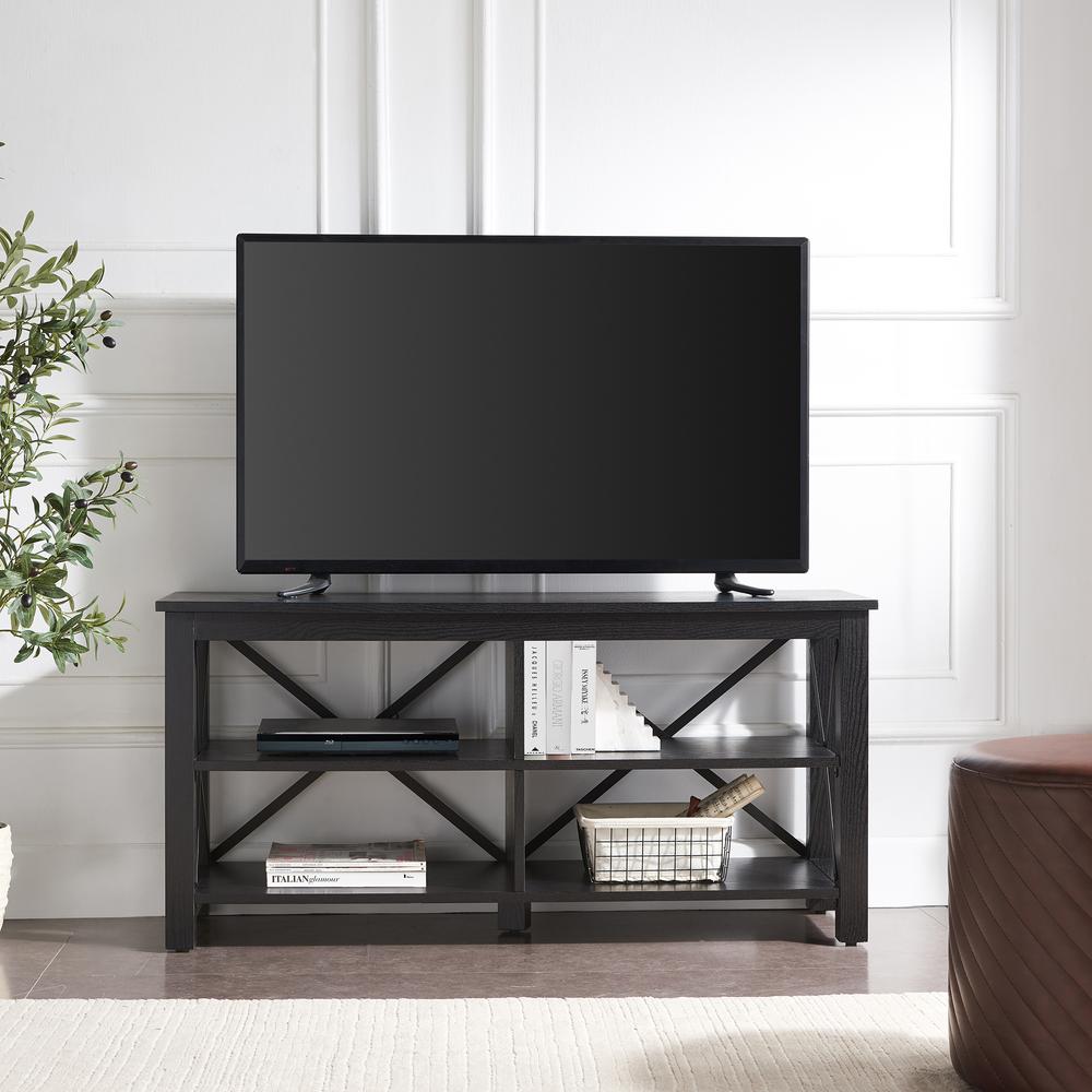 Sawyer Rectangular TV Stand for TV's up to 55" in Black. Picture 4
