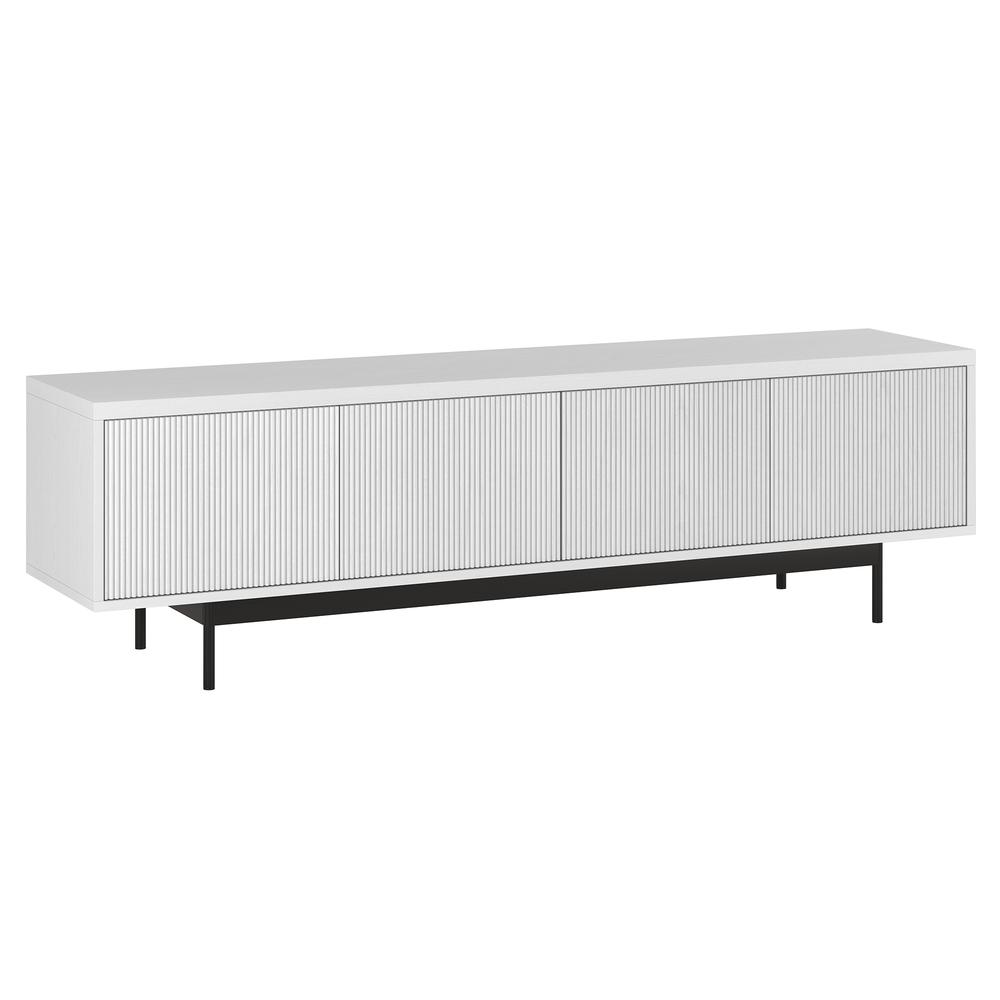 Whitman Rectangular TV Stand for TV's up to 75" in White. Picture 1