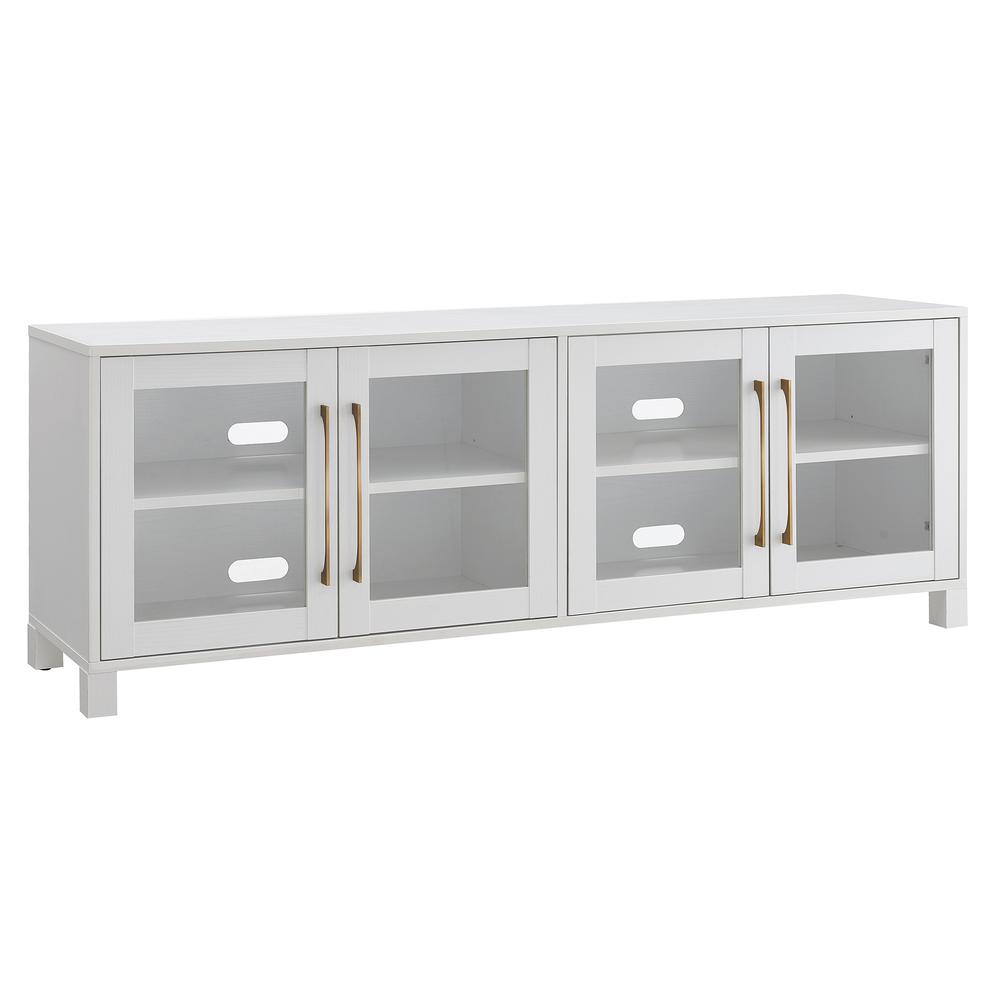 Quincy Rectangular TV Stand for TV's up to 80" in White. Picture 1