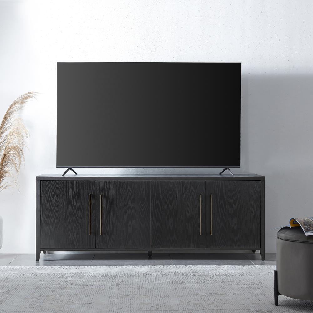 Jasper Rectangular TV Stand for TV's up to 75" in Black Grain. Picture 2